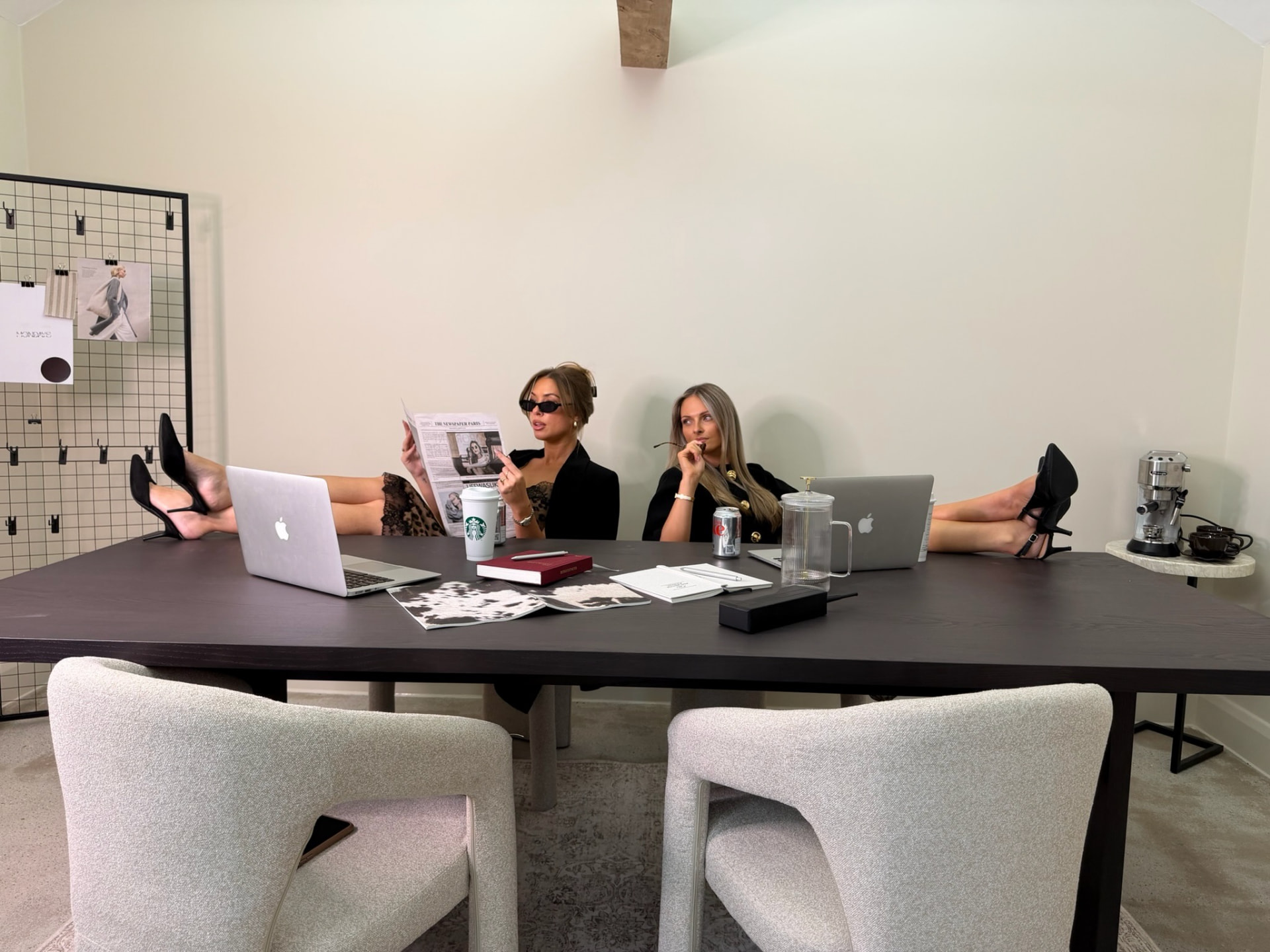 The CEO boardroom at Mondays Content Co, set up for a working day